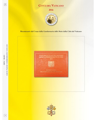 2 EURO COMMEMORATIVI VATICANO 2016 - BICENTENARIO DELLA GENDARMERIA