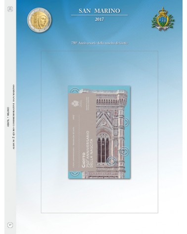 2 EURO COMMEMORATIVI SAN MARINO 2017 - GIOTTO