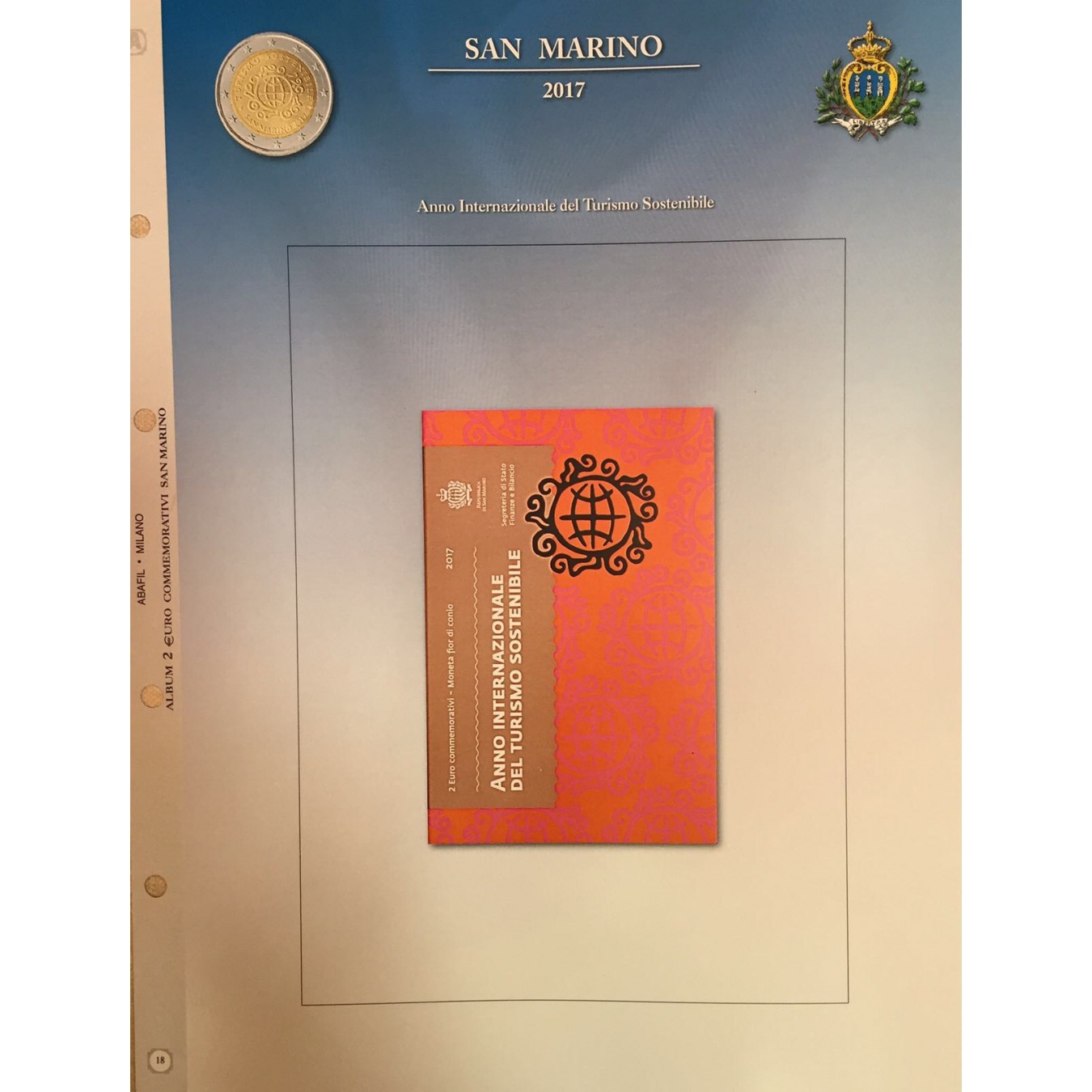 AGG. 2 € SAN MARINO BLISTER 2017 ANNO TURISMO INTERNAZIONALE