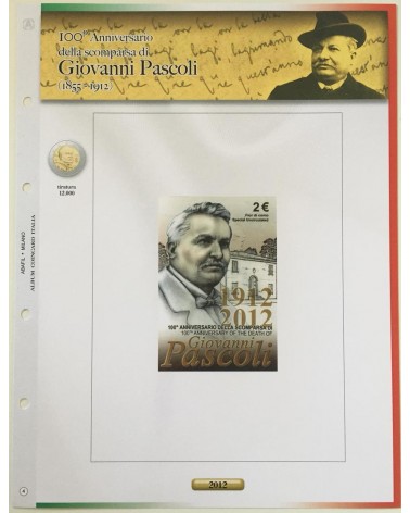 2 EURO COINCARD ITALIA 2012 - GIOVANNI PASCOLI