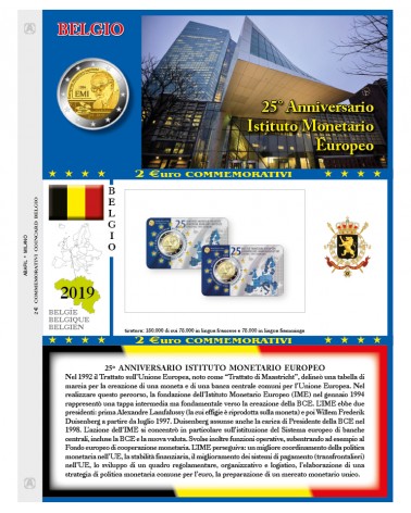 2€ COMMEMORATIVI BLISTER SIGNOLO BELGIO 2019 - ISTITUTO MONETARIO