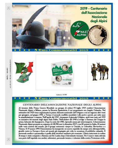 FOGLIO 5€ ITALIA ALPINI 2019