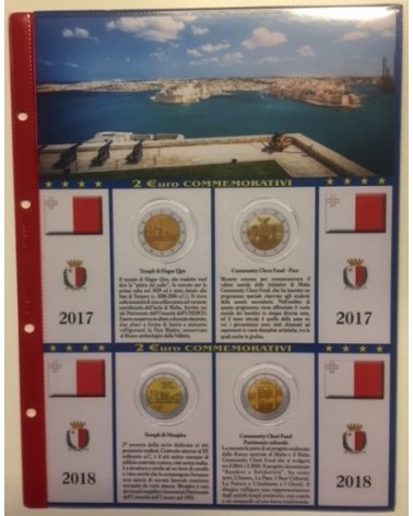 2 EURO COMMEMORATIVI MALTA 2017/2018