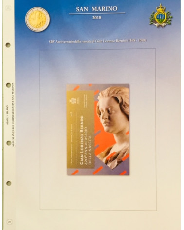 2 EURO COMMEMORATIVI SAN MARINO 2018 - LORENZO BERNINI