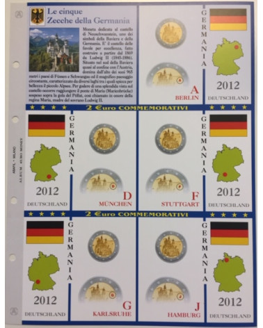 2 EURO COMMEMORATIVI 5 ZECCHE GERMANIA