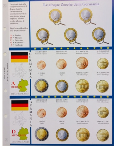 FOGLI GENERICI PER I 2 € ZECCHE GERMANIA