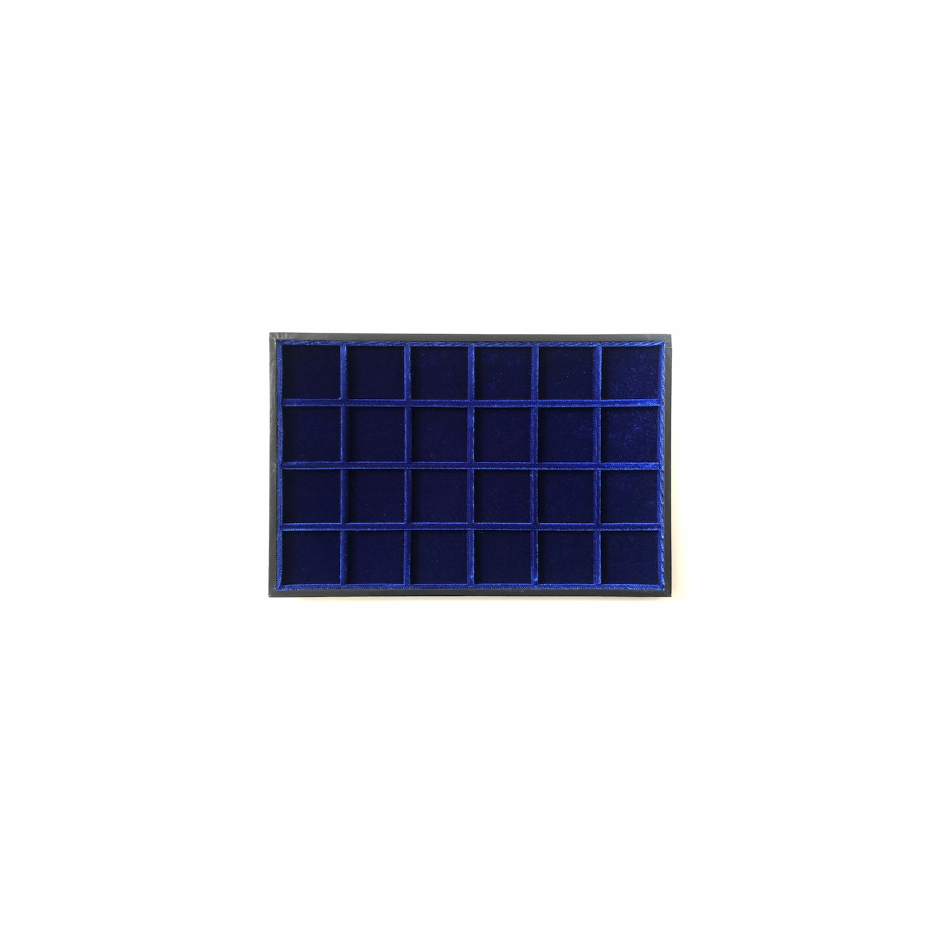 Ripiano standard velluto blu 24 caselle cm 33,5 x 22