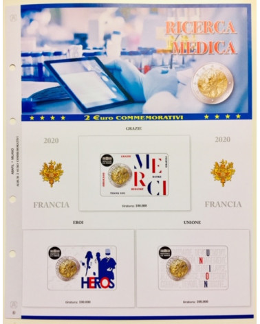 2 EURO COMMEMORATIVI FRANCIA 2020 RICERCA MEDICA