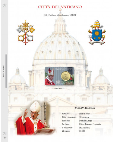 COINCARD VATICANO 2021 PAPA FRANCESCO NR. 12