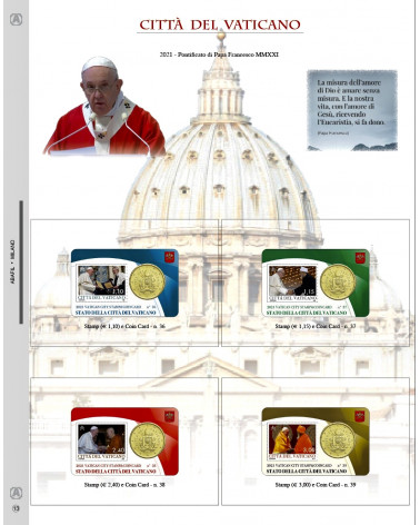 COINCARD VATICANO 2021 PAPA FRANCESCO PONTIFICATO