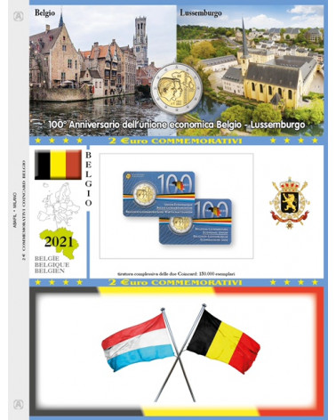 2€ Blister SINGOLO 2021 BELGIO - Unione Economica