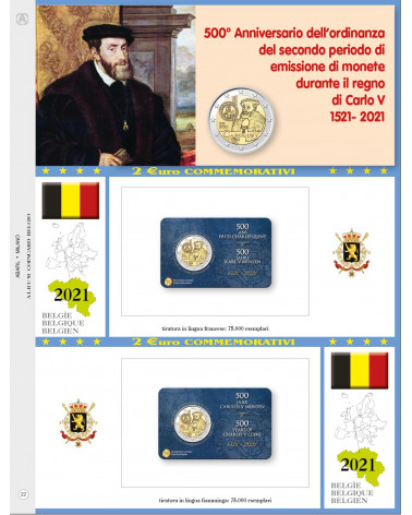 Monete da collezione - Euro - 2 Euro commemorativi - 2021 - 2021 - Carlo  V - moneta da 2 euro in blister