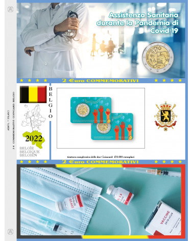 2€ blister Belgio 2022 singolo - assistenza sanitaria covid 19