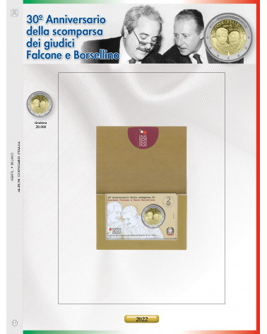 2 EURO COINCARD ITALIA 2022 - SCOMPARSA FALCONE BORSELLINO