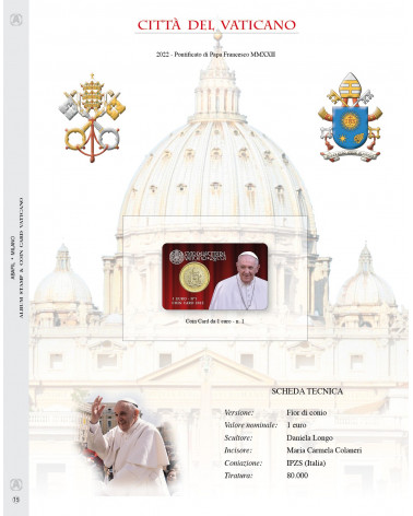 UPDATE COIN CARD VATICAN CITY 2022 card n. 1 - papa Francesco pontificate