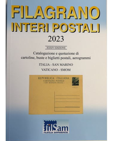 Catalogo filagrano  interi postali 2023 Italia - Vaticano - San Marino - Smom