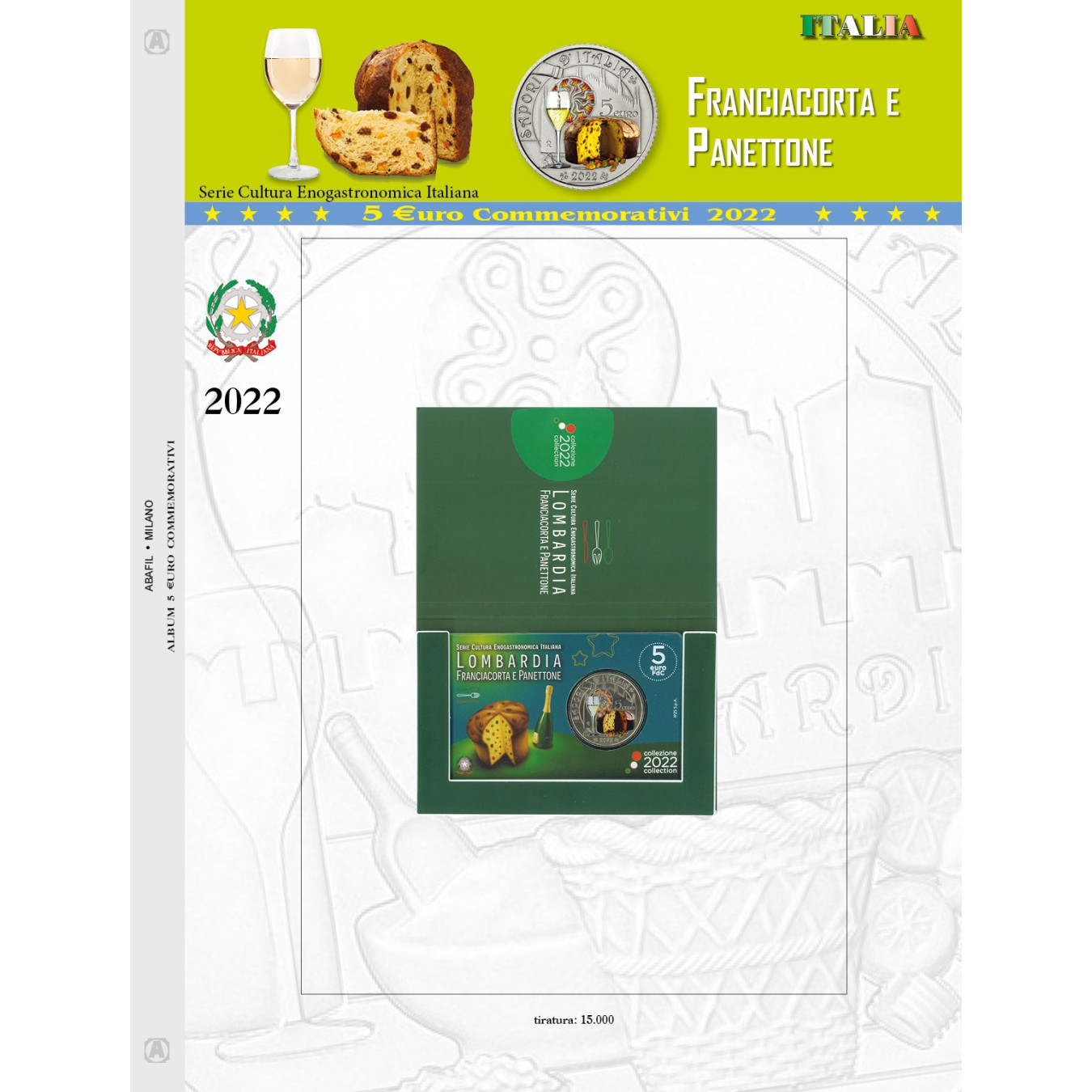 5 EURO COMMEMORATIVI COINCARD ITALIA 2022 - Franciacorta e Panettone