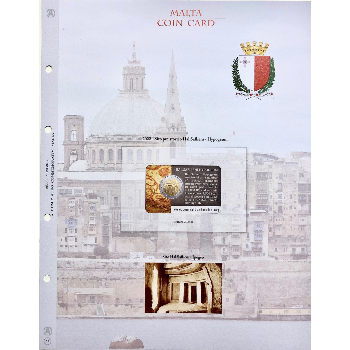 UPDATE 2 EURO COIN CARD MALTA 2022 PREISTORICAL SITE