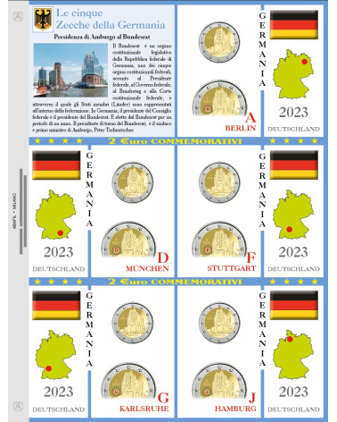 2€ delle 5 zecche di Germania 2023 BUNDESRAT