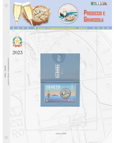 5 EURO COMMEMORATIVI COINCARD ITALIA 2023 - PROSECCO e GRANSEOLA