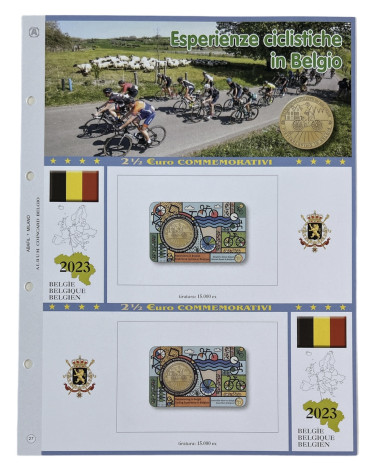 2€ 1/2 DOUBLE Blister Belgio 2023 - CYCLING EXPERIENCES