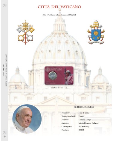 COINCARD VATICANO 2023 - CARD 1 EURO NR. 2