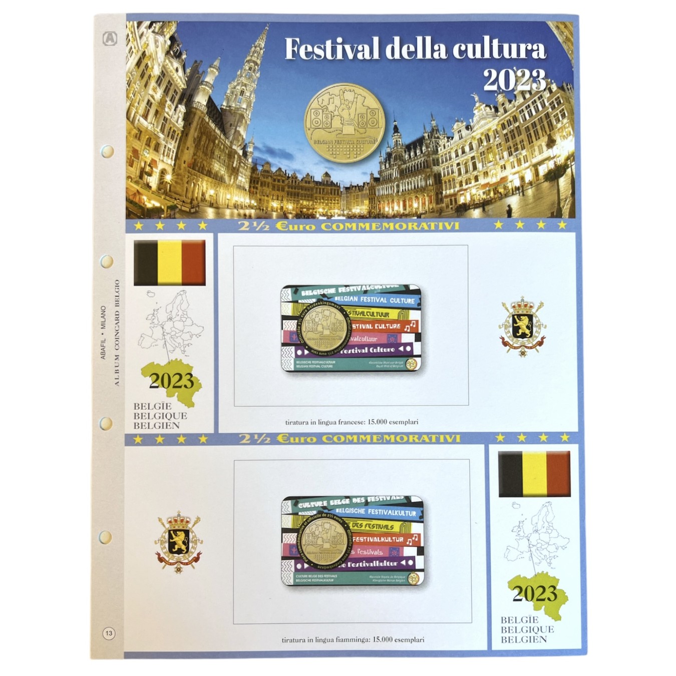 2€ 1/2 COMMEMORATIVI Blister DOPPIO 2023 BELGIO - FESTIVAL DELLA CULTURA