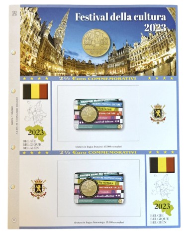 2€ 1/2 COMMEMORATIVI Blister DOPPIO 2023 BELGIO - FESTIVAL DELLA CULTURA