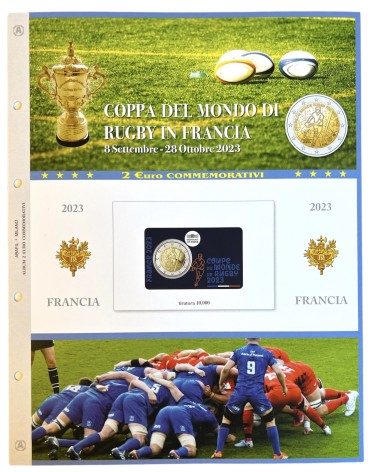 2 EURO COMMEMORATIVI FRANCIA 2023 - COPPA DEL MONDO DI RUGBY