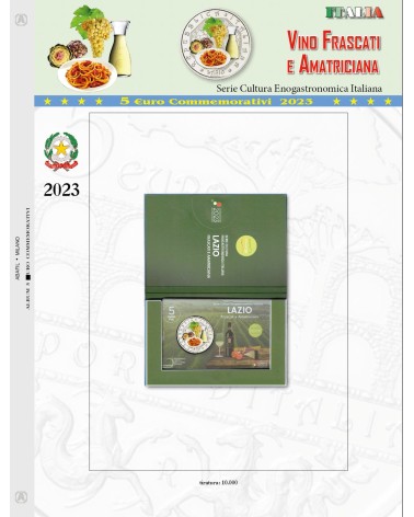 AGGIORNAMENTO 5 EURO COMMEMORATIVI COINCARD ITALIA 2023 - VINO FRASCATI E AMATRICIANA