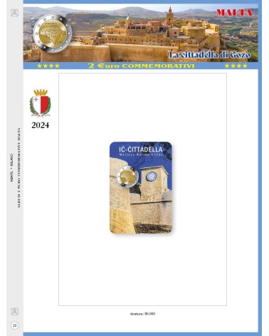 FOGLIO 2 EURO COMMEMORATIVI MALTA 2024 - gozo