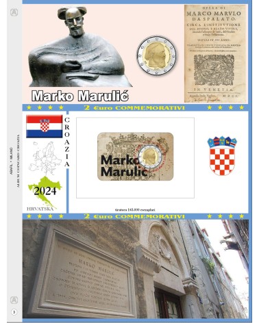 Foglio 2€ COMMEMORATIVI Coincard Croazia 2024 - Marko marulić