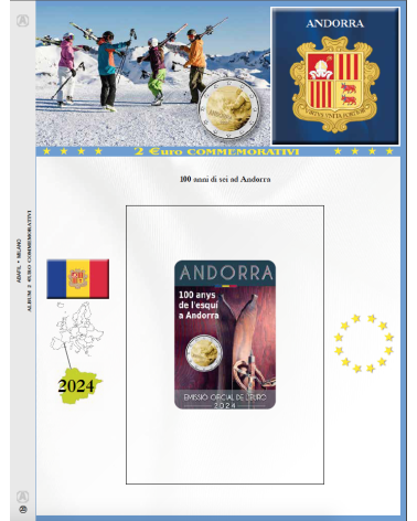 FOGLIO 2 EURO COMMEMORATIVI ANDORRA 2024