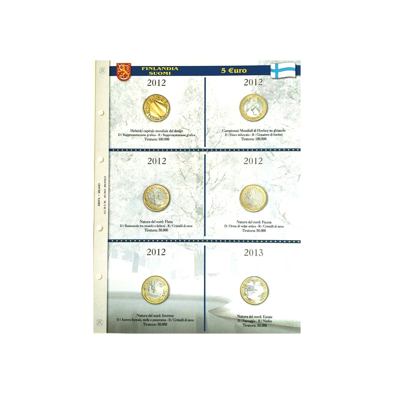 5 € Finlandia - Natura del Nord e altre emissioni 2012/2013